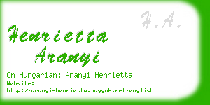 henrietta aranyi business card